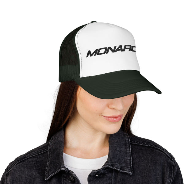 Monarch Trucker Hat — Retro Mesh Foam Cap with 'MONARCH' Logo