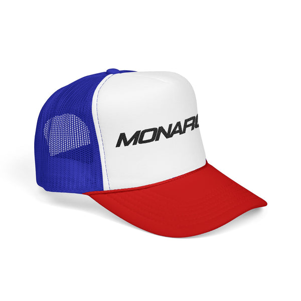 Monarch Trucker Hat — Retro Mesh Foam Cap with 'MONARCH' Logo