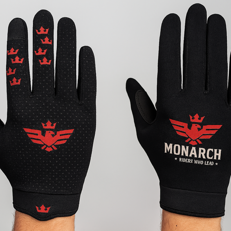 Black moto glove