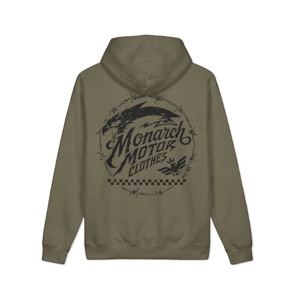 Monarch Motor Clothing Hoodie — Vintage Motorcycle Logo Pullover