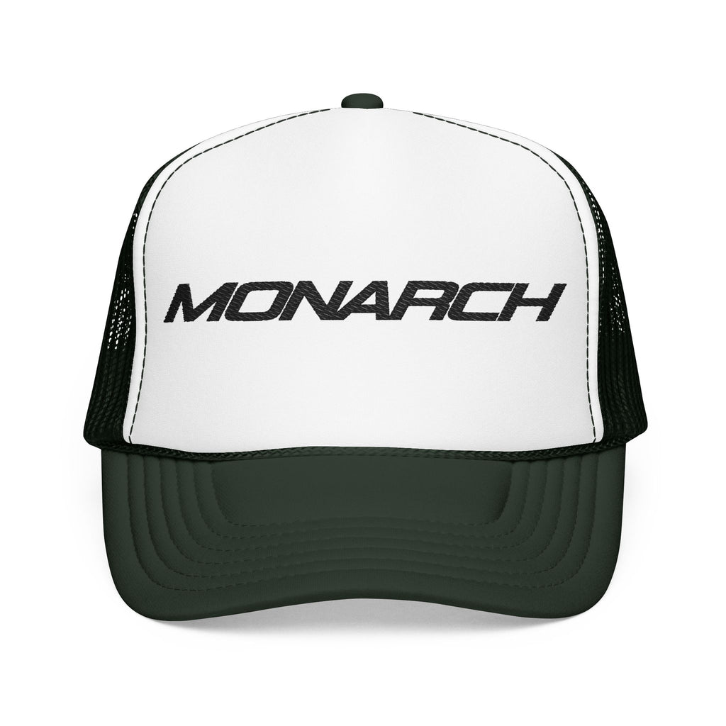 Monarch Trucker Hat — Retro Mesh Foam Cap with 'MONARCH' Logo