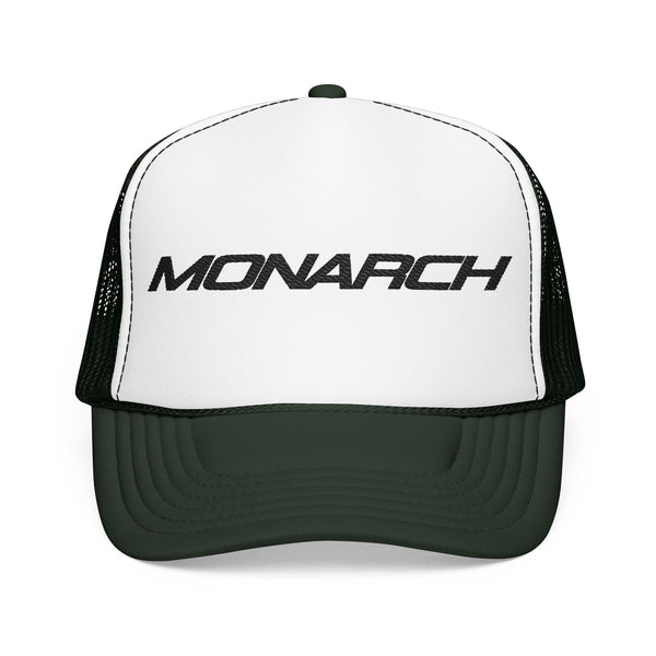 Monarch Trucker Hat — Retro Mesh Foam Cap with 'MONARCH' Logo
