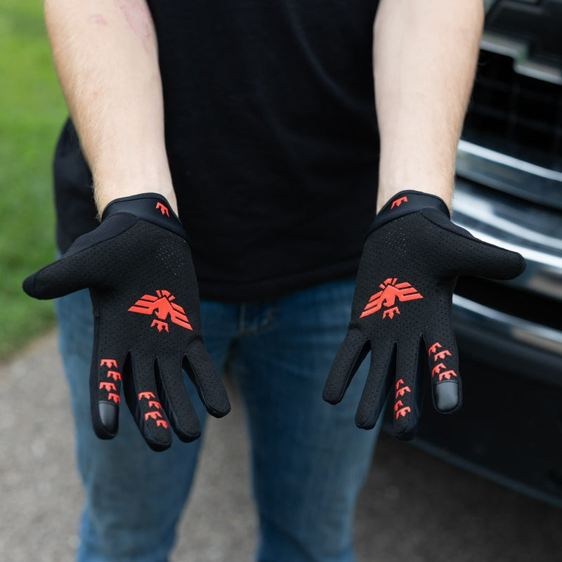 Black moto glove