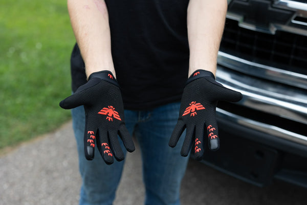 Black moto glove