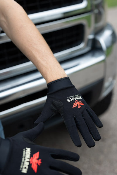 Black moto glove