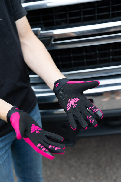 Pink Moto Gloves