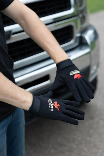 Black moto glove